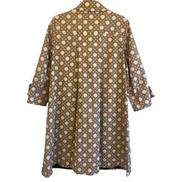 Talbots Womens Mode Geometric Spring / Summer Coat Size Large Tan & Cream‎ - Picture 2 of 7